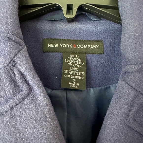 NY&Co cobalt blue peacoat - Picture 2 of 9